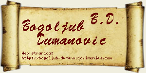 Bogoljub Dumanović vizit kartica